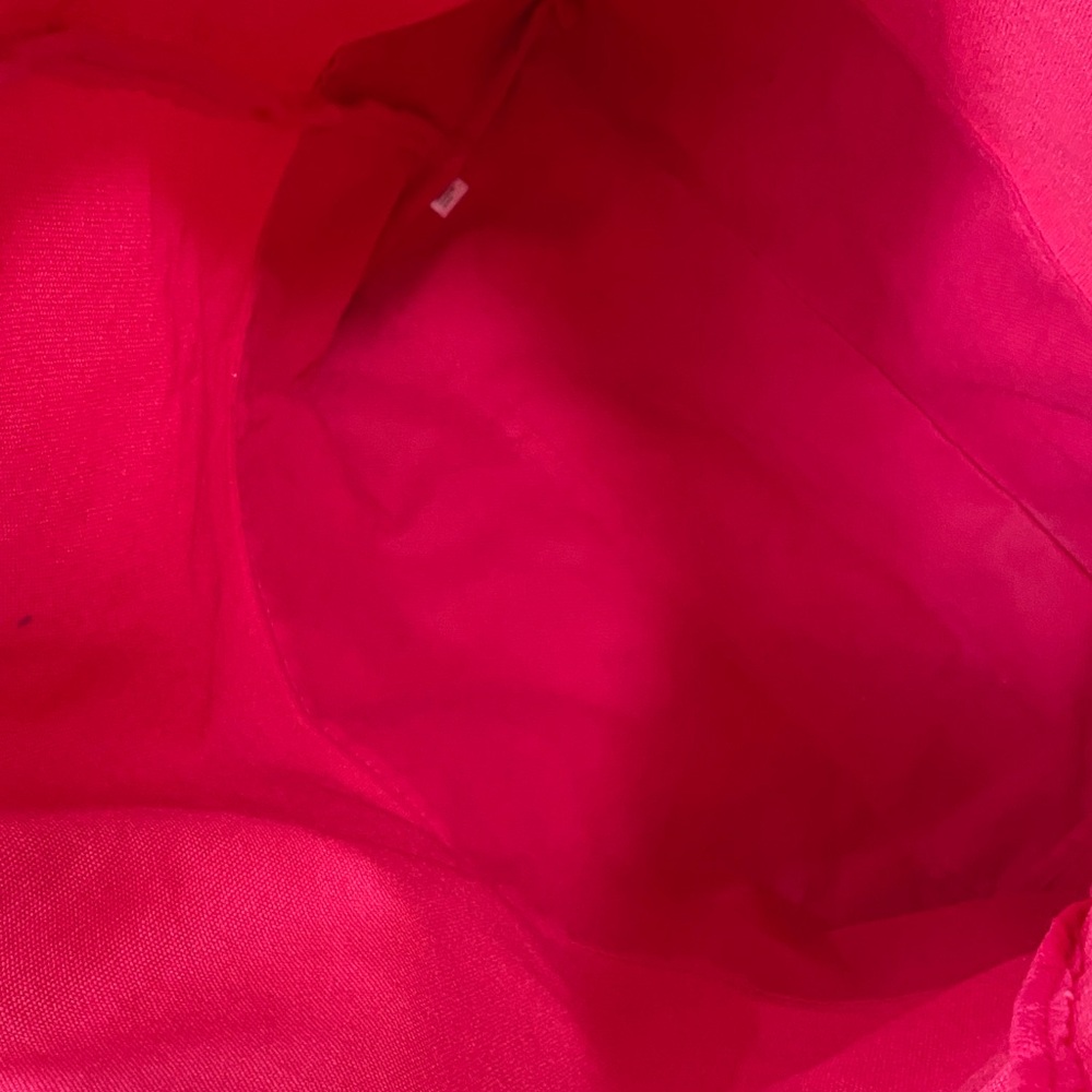 Victoria's Secret Vibrant Pink and Red Canvas Tote Metallic Beach Summer Travel - Picture 14 of 16